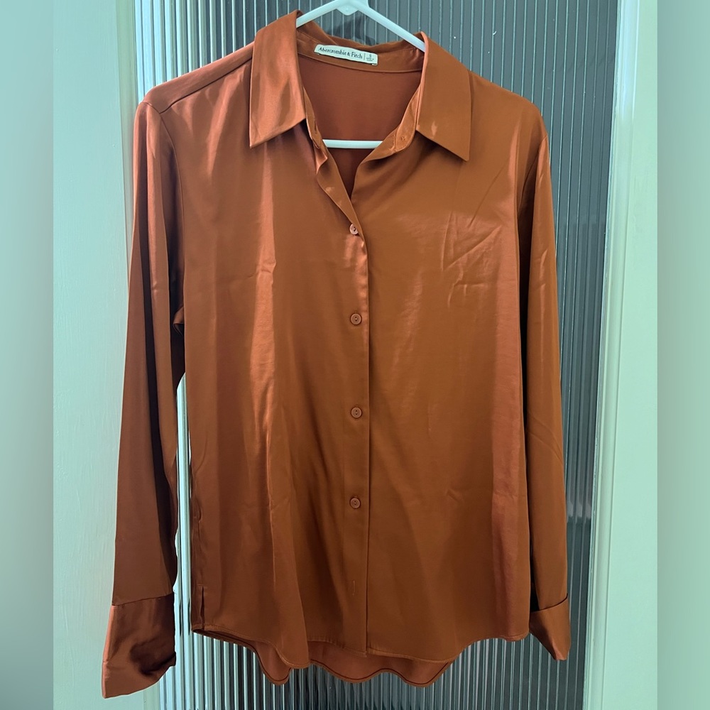 Abercrombie & Fitch Rust Brown Button-Down Shirt